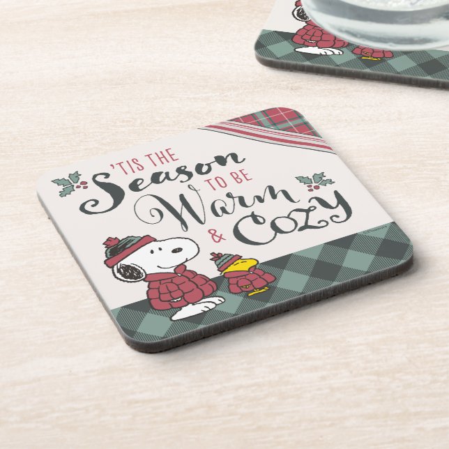 Peanuts | Tis the Season To Be Cozy Beverage Coaster (Left Side)