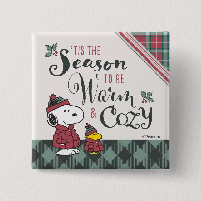 Peanuts | Tis the Season To Be Cozy Button (Front)