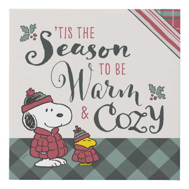 Peanuts | Tis the Season To Be Cozy Faux Canvas Print (Front)