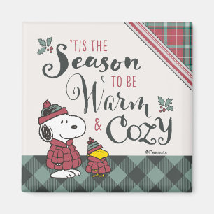 Peanuts Tis the Season To Be Cozy Magnet