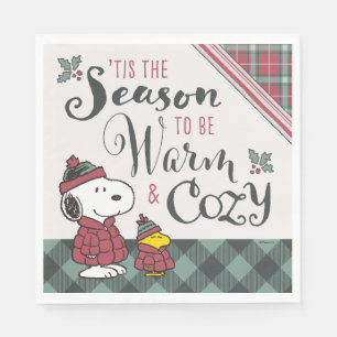 Peanuts   Tis the Season To Be Cozy Napkins