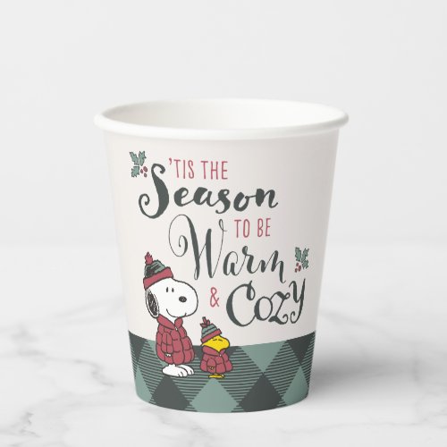 Peanuts  Tis the Season To Be Cozy Paper Cups
