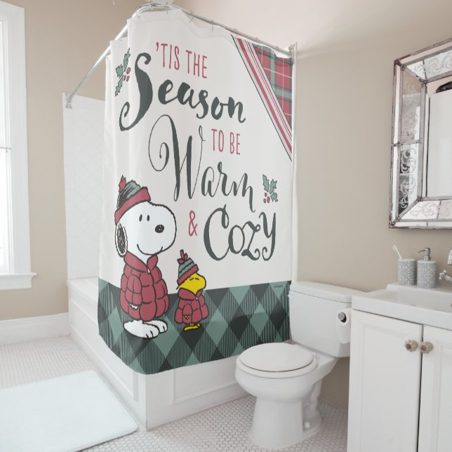 Peanuts | Tis the Season To Be Cozy Shower Curtain (In Situ)
