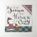 Peanuts | Tis the Season To Be Cozy Tapestry<br><div class="desc">Check out this Peanuts holiday design featuring  Snoopy and Woodstock.</div>