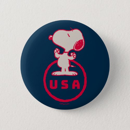Peanuts  USA Snoopy Button