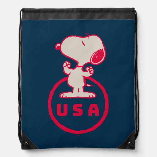 Peanuts  USA Snoopy Drawstring Bag
