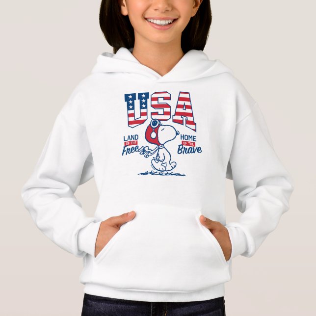 Peanuts USA Snoopy Free Brave Hoodie (Front)