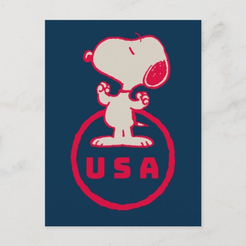Peanuts  USA Snoopy Postcard