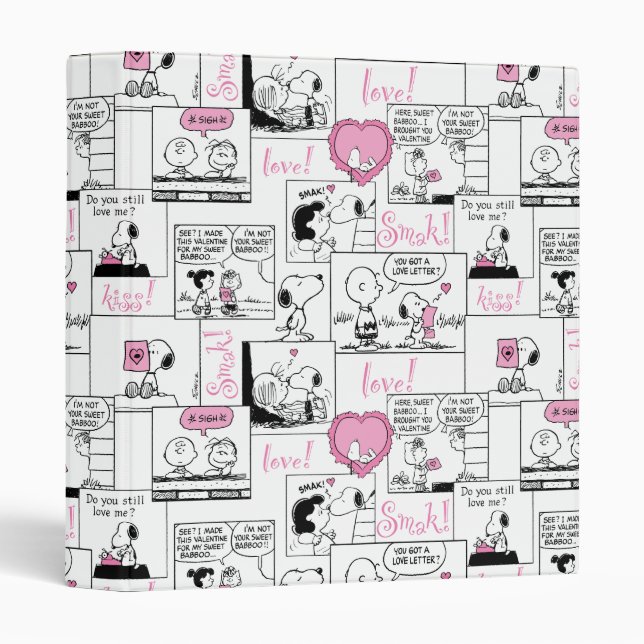 Peanuts | Valentine Heart Love Pattern 3 Ring Binder (Front/Spine)