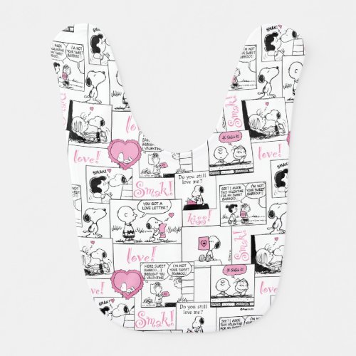 Peanuts  Valentine Heart Love Pattern Baby Bib