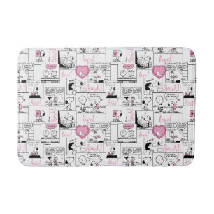Peanuts Valentine Heart Love Pattern Bath Mat