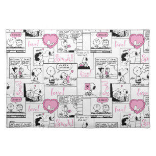 Peanuts Valentine Heart Love Pattern Cloth Placemat