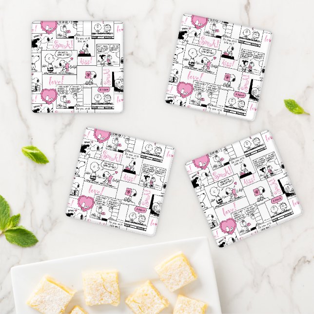 Peanuts | Valentine Heart Love Pattern Coaster Set (In Situ)