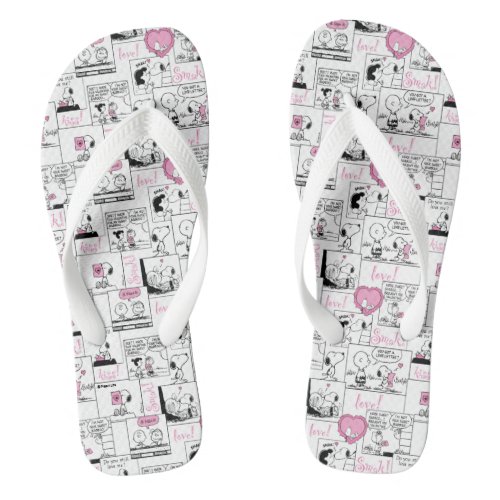 Peanuts  Valentine Heart Love Pattern Flip Flops