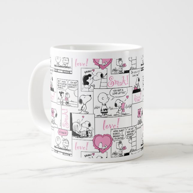 Peanuts | Valentine Heart Love Pattern Giant Coffee Mug (Front Left)
