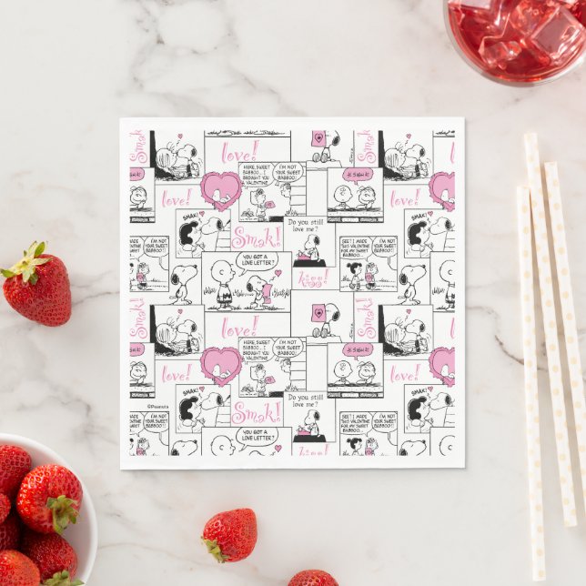 Peanuts | Valentine Heart Love Pattern Napkins (Insitu)
