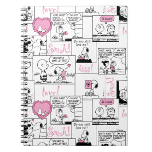 Peanuts Valentine Heart Love Pattern Notebook
