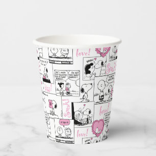 Peanuts Valentine Heart Love Pattern Paper Cups
