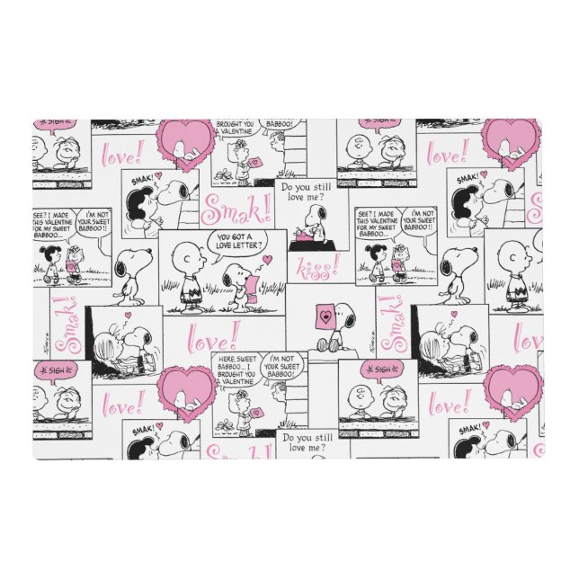 Peanuts | Valentine Heart Love Pattern Placemat (Front)