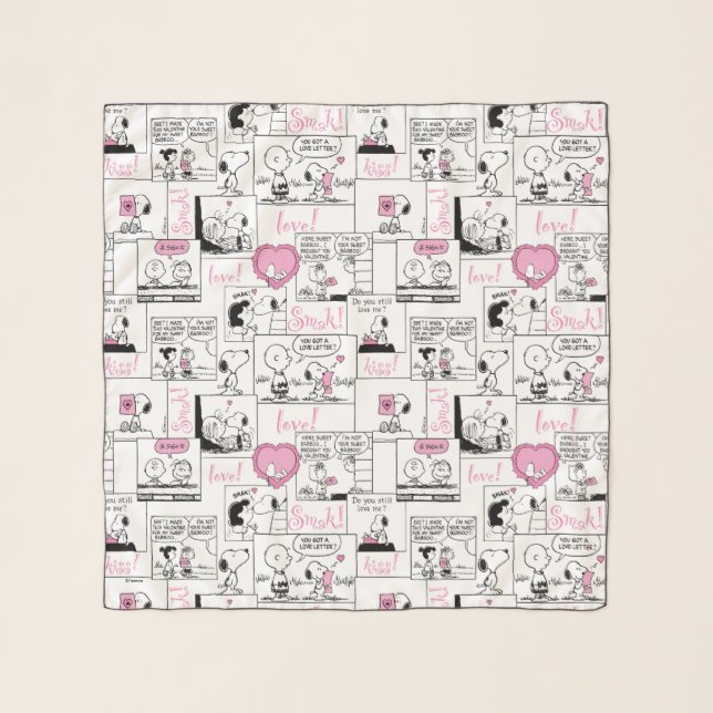 Peanuts | Valentine Heart Love Pattern Scarf (Front)