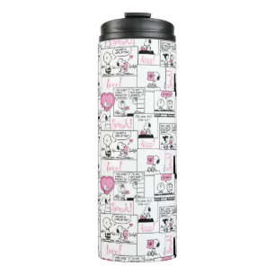 Peanuts Valentine Heart Love Pattern Thermal Tumbler