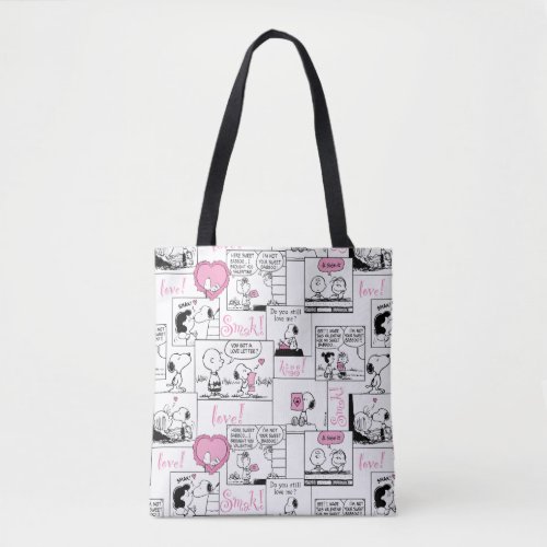 Peanuts  Valentine Heart Love Pattern Tote Bag