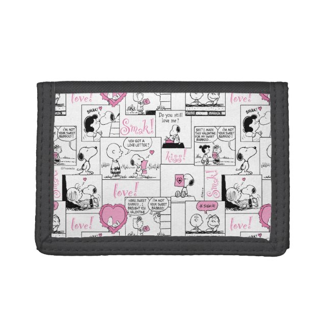 Peanuts | Valentine Heart Love Pattern Trifold Wallet (Front)