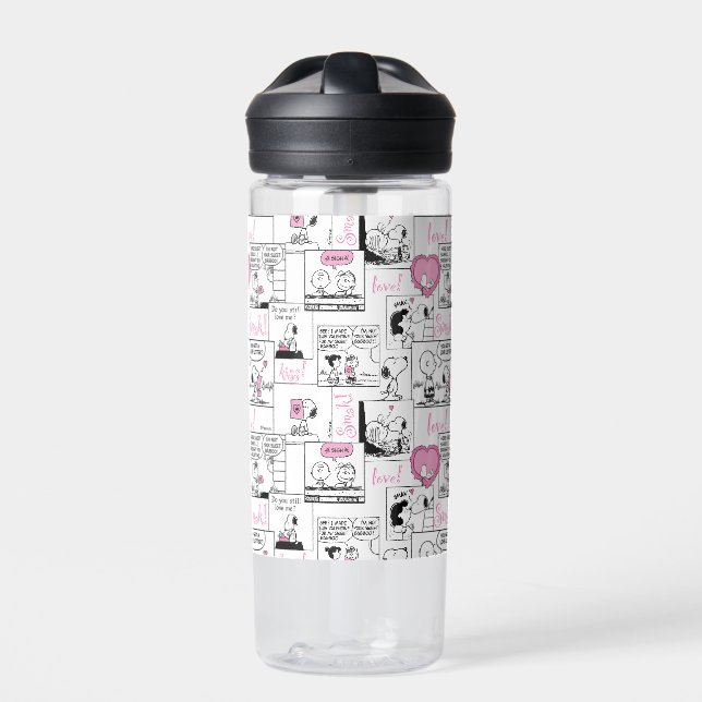 Peanuts | Valentine Heart Love Pattern Water Bottle (Front)