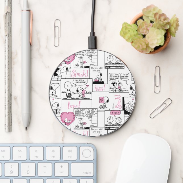 Peanuts | Valentine Heart Love Pattern Wireless Charger (Desk)