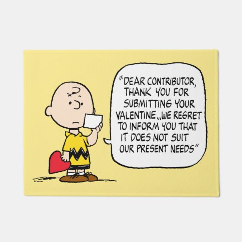 Peanuts  Valentines Day  Charlie Brown Doormat