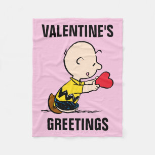 Peanuts Valentine's Day Charlie Brown Fleece Blanket
