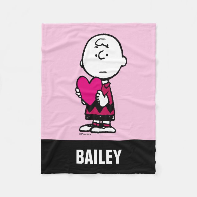 Peanuts | Valentine's Day | Charlie Brown Fleece Blanket (Front)