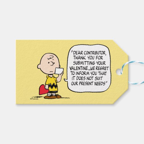 Peanuts  Valentines Day  Charlie Brown Gift Tags