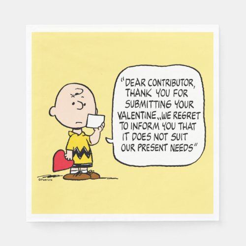 Peanuts  Valentines Day  Charlie Brown Napkins