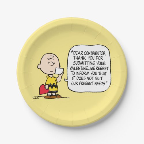 Peanuts  Valentines Day  Charlie Brown Paper Plates