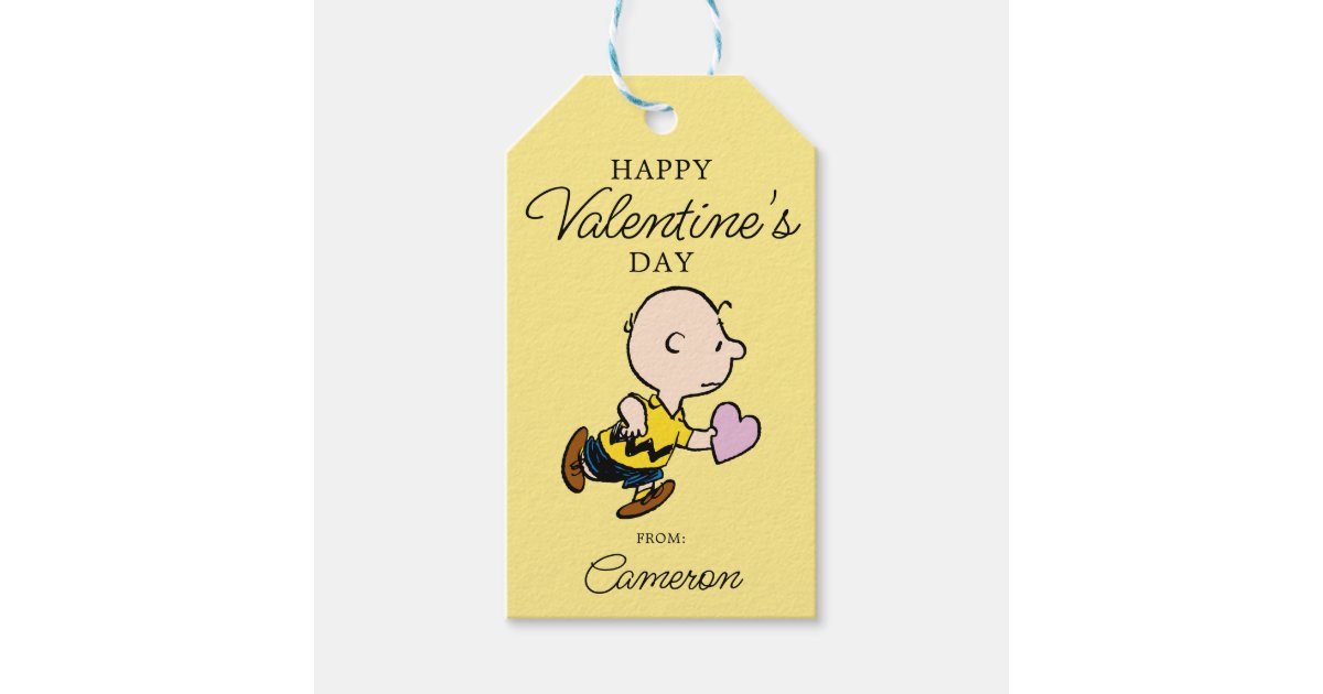 Peanuts | Valentine's Day | Charlie Brown & Snoopy Gift Tags | Zazzle