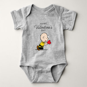 Peanuts Valentine's Day Charlie Brown Red Heart Baby Bodysuit