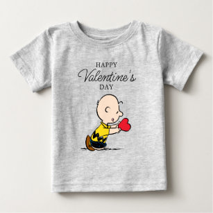 Peanuts   Valentine's Day Charlie Brown Red Heart Baby T-Shirt