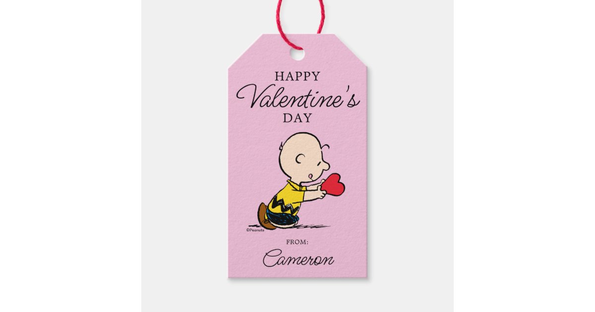 Peanuts, Valentine's Day, Charlie Brown Gift Tags