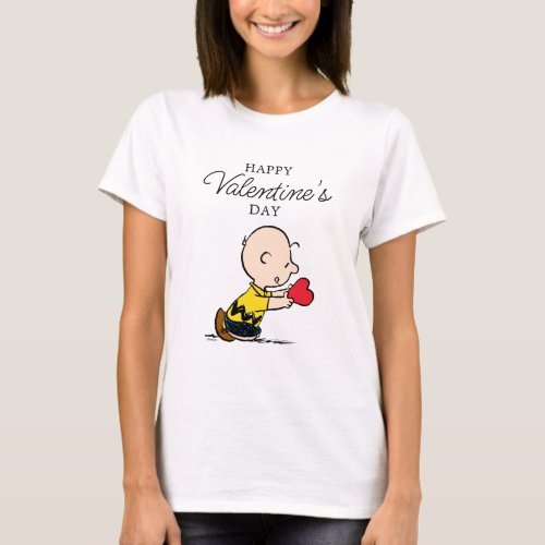 Peanuts  Valentines Day Charlie Brown Red Heart T_Shirt