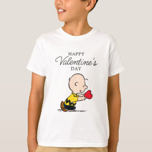 Peanuts   Valentine's Day Charlie Brown Red Heart T-Shirt