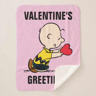 Peanuts Valentine's Day Charlie Brown Sherpa Blanket