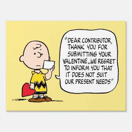 Peanuts  Valentines Day  Charlie Brown Sign