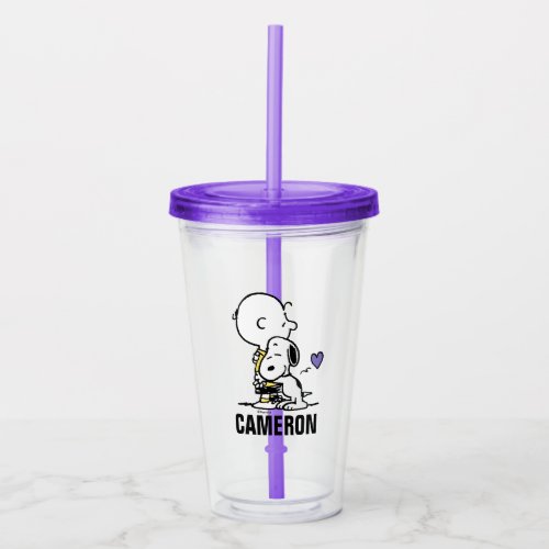 Peanuts  Valentines Day  Charlie Brown  Snoopy Acrylic Tumbler