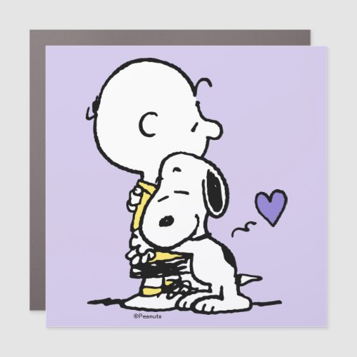 Peanuts  Valentines Day  Charlie Brown  Snoopy Car Magnet
