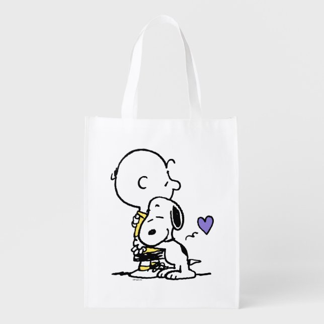 Peanuts | Valentine's Day | Charlie Brown & Snoopy Grocery Bag (Front)