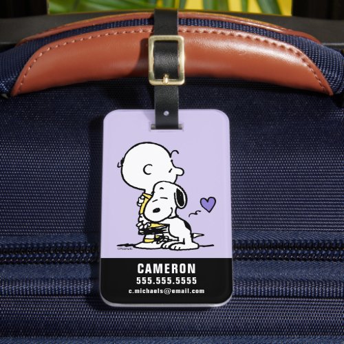 Peanuts  Valentines Day  Charlie Brown  Snoopy Luggage Tag