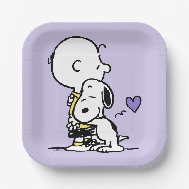Peanuts | Valentine's Day | Charlie Brown & Snoopy Paper Plates (Front)