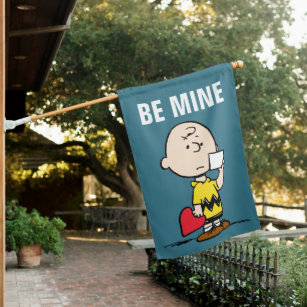 Peanuts   Valentine's Day Charlie Brown Valentine House Flag