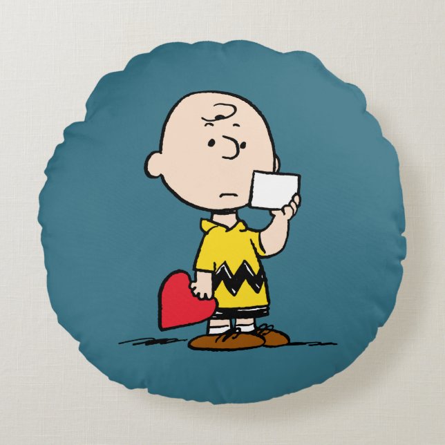 Peanuts | Valentine's Day Charlie Brown Valentine Round Pillow (Front)